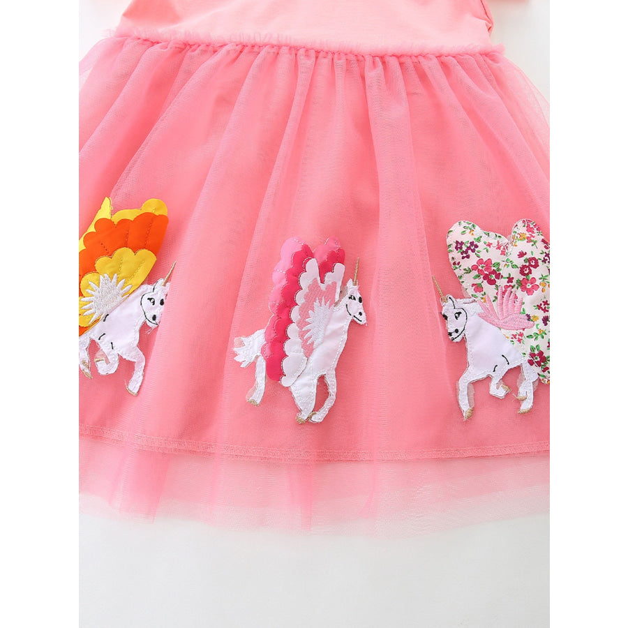 Children’s Unicorn Applique Tulle Dress Apparel and Accessories