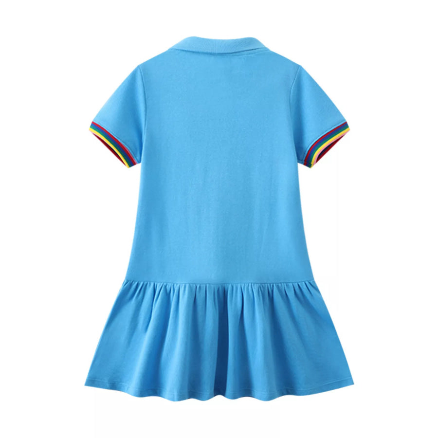 Children’s Unicorn Embroidered Ruffled Polo Dress Apparel and Accessories