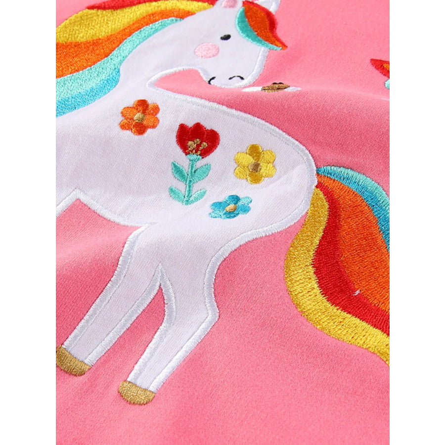 Children’s Unicorn Embroidered Sweatshirt Apparel and Accessories