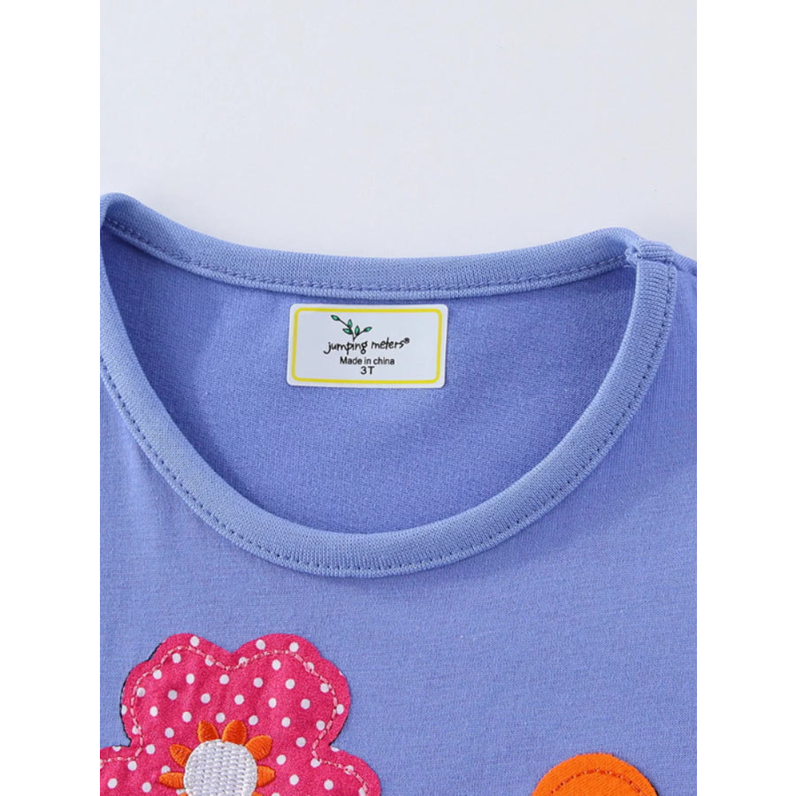Children’s Unicorn Floral Applique Ruffle Hem Dress Apparel and Accessories