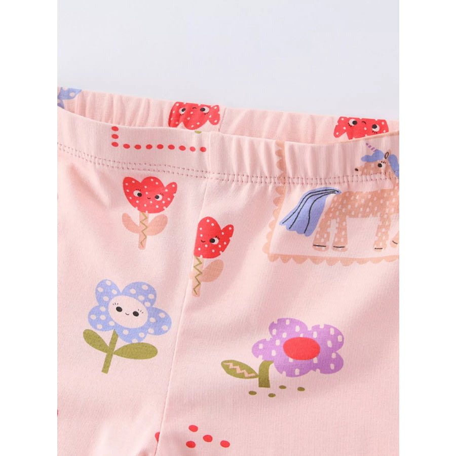 Children’s Unicorn & Floral Print Leggings Apparel and Accessories