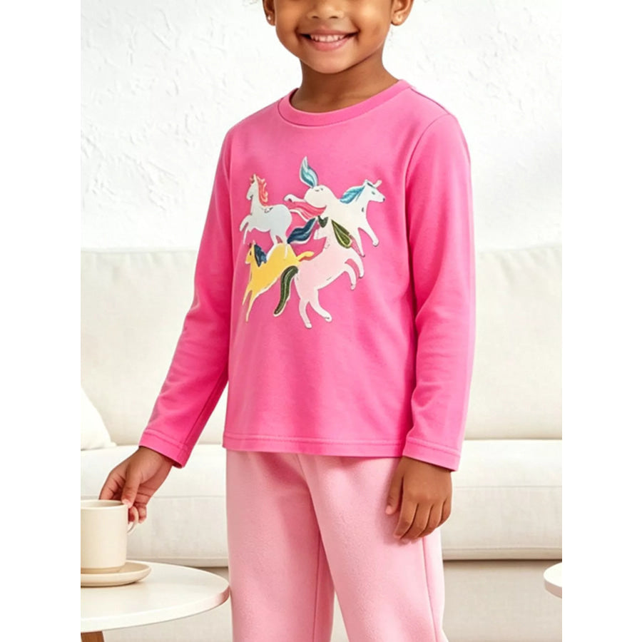 Children’s Unicorn Graphic Long-Sleeve T-Shirt Apparel and Accessories
