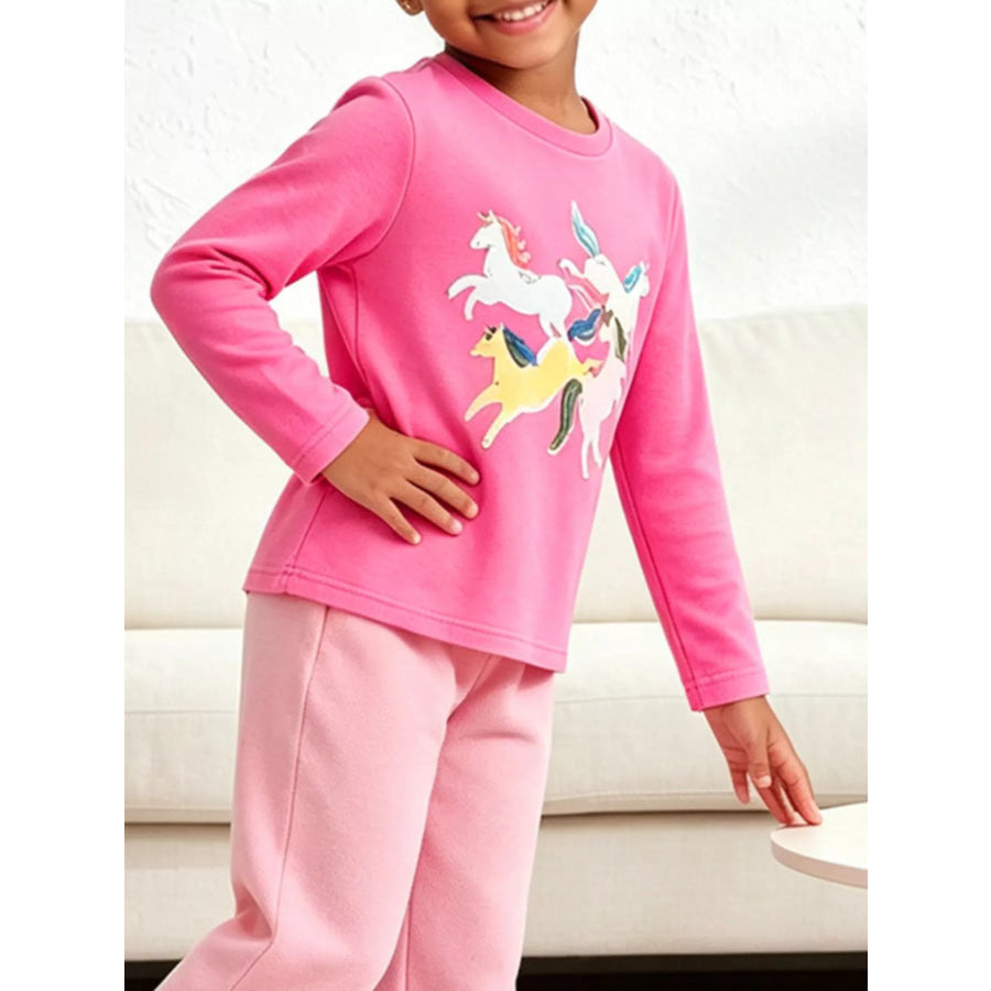 Children’s Unicorn Graphic Long-Sleeve T-Shirt Apparel and Accessories