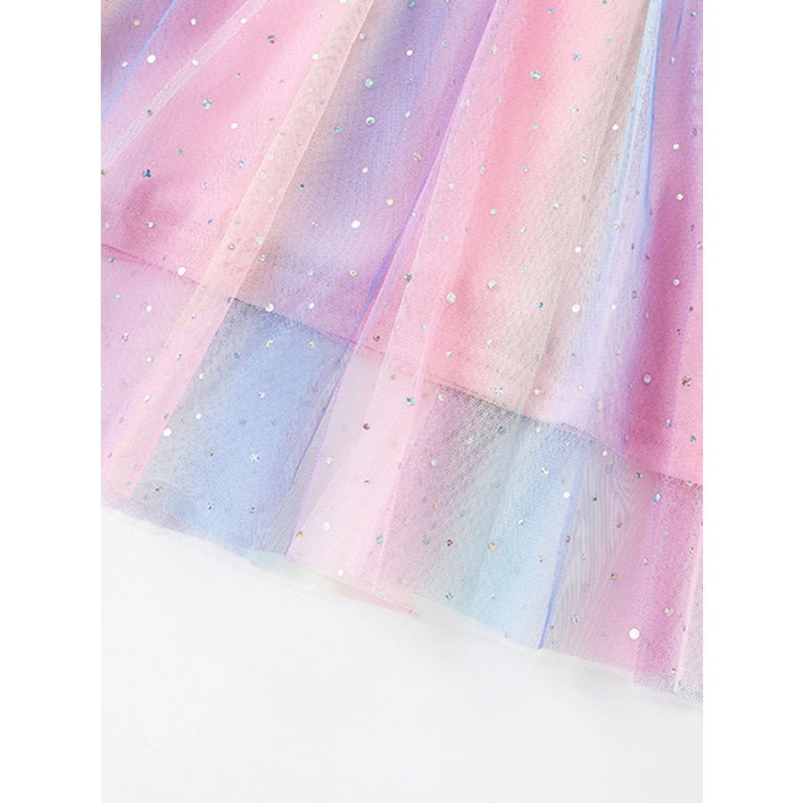 Children’s Unicorn Graphic Rainbow Tulle Dress Apparel and Accessories