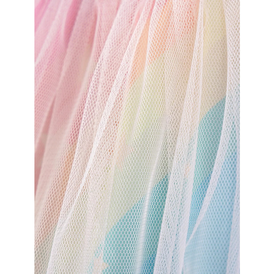 Children’s Unicorn Graphic Rainbow Tulle Layered Dress Apparel and Accessories