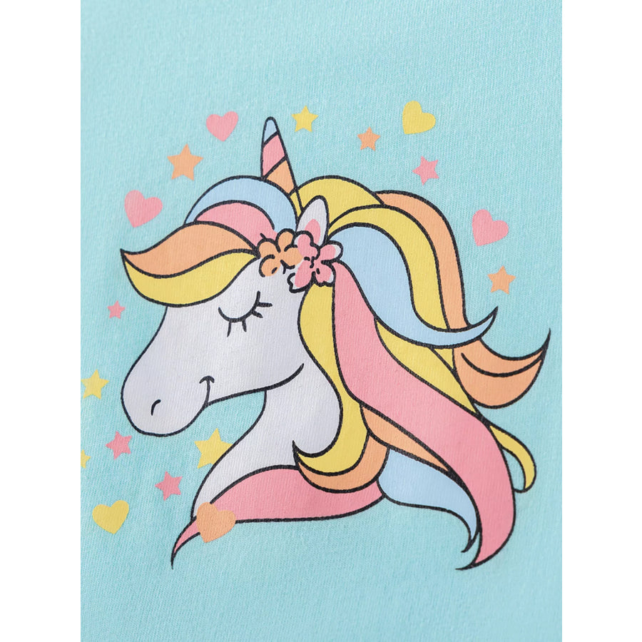Children’s Unicorn Graphic Rainbow Tulle Layered Dress Apparel and Accessories