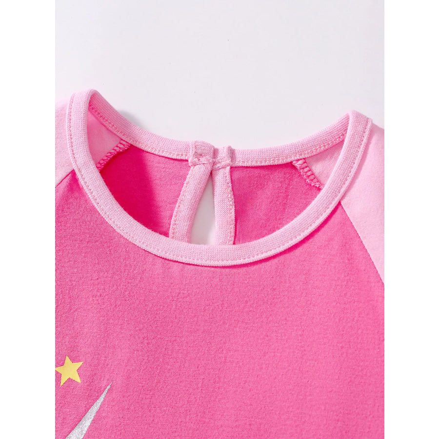 Children’s Unicorn Graphic Short Sleeve Dress Apparel and Accessories