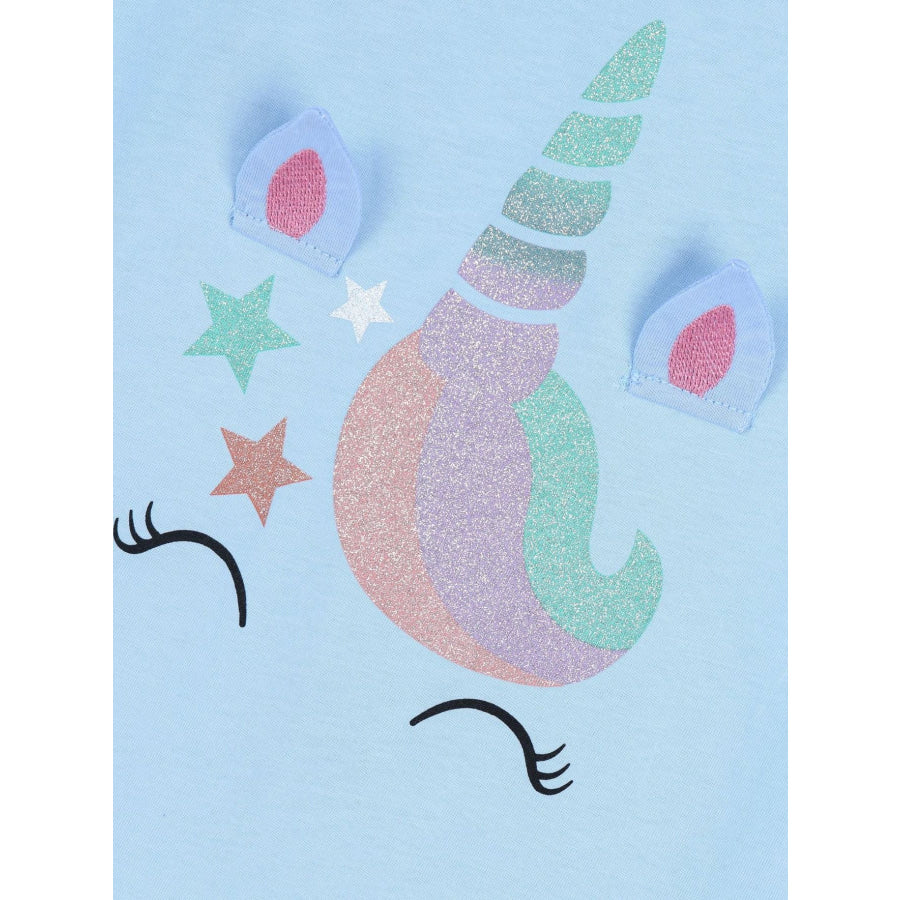 Children’s Unicorn Graphic Short Sleeve T-Shirt Apparel and Accessories