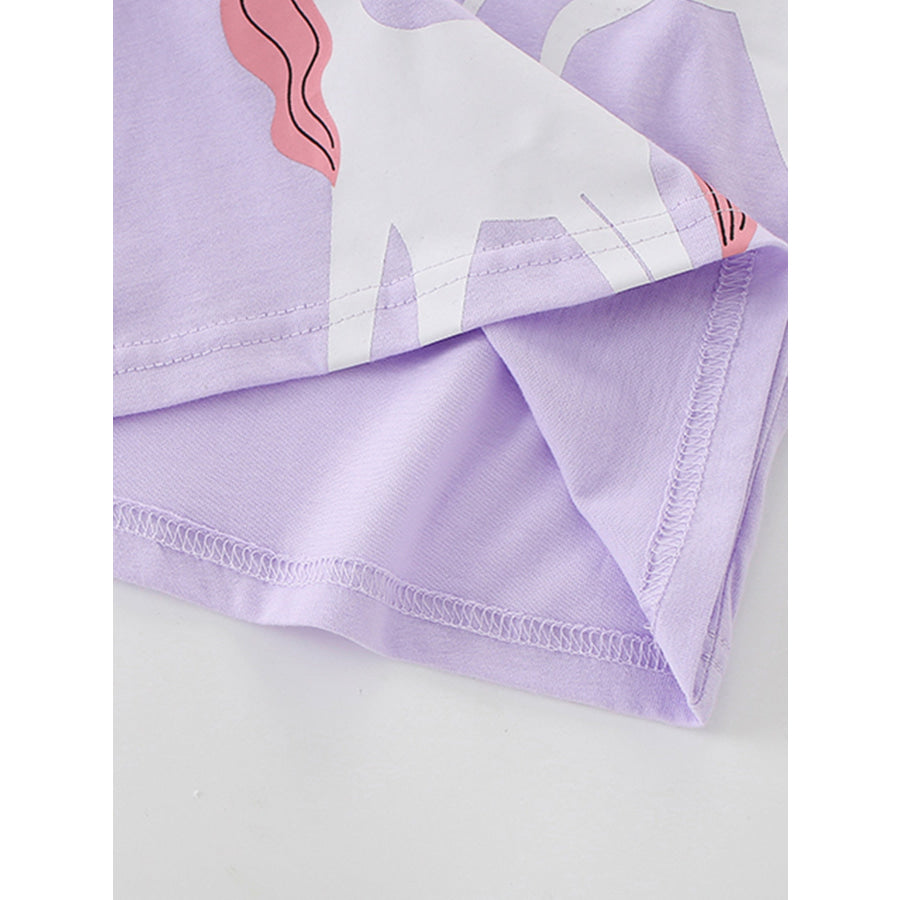 Children’s Unicorn Graphic Short Sleeve T-Shirt Apparel and Accessories