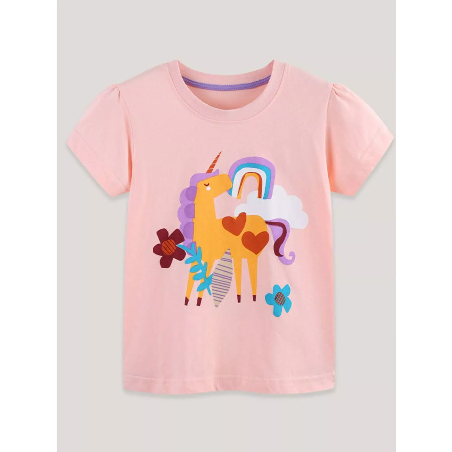 Children’s Unicorn Graphic Short Sleeve T-Shirt Apparel and Accessories