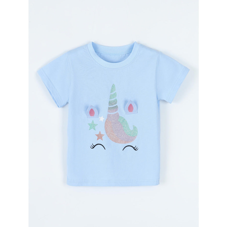 Children’s Unicorn Graphic Short Sleeve T-Shirt Apparel and Accessories