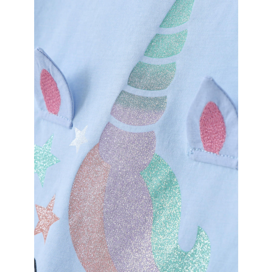Children’s Unicorn Graphic Short Sleeve T-Shirt Apparel and Accessories