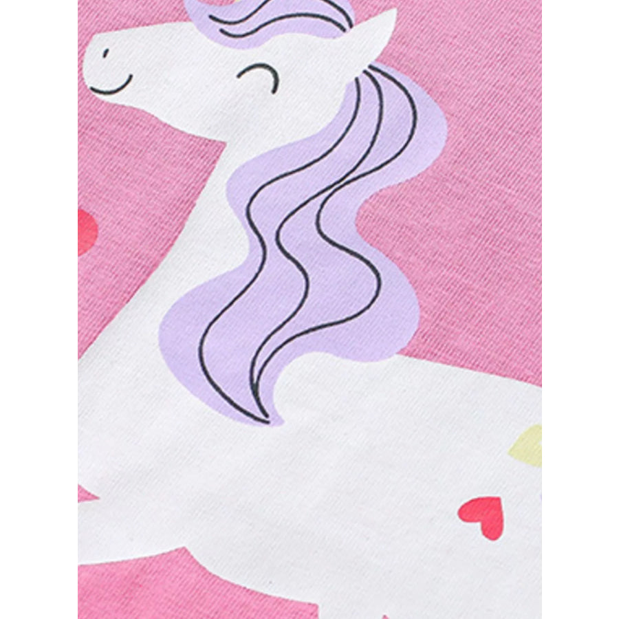 Children’s Unicorn Graphic Short Sleeve T-Shirt Apparel and Accessories