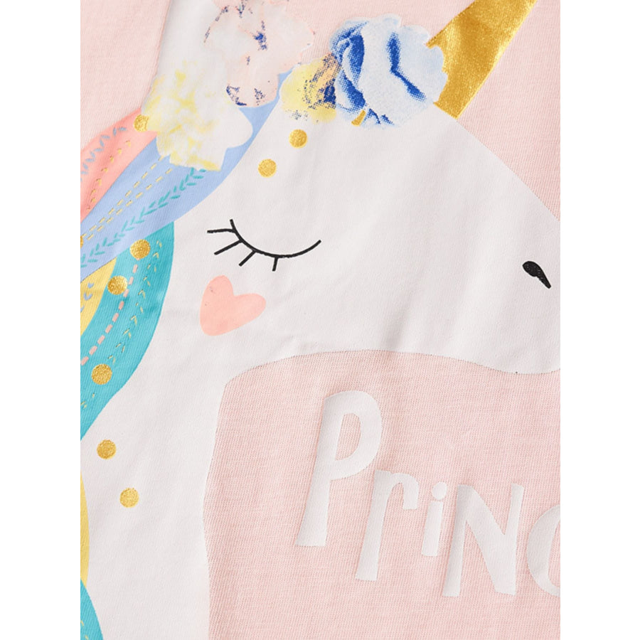 Children’s Unicorn Graphic Short Sleeve T-Shirt Apparel and Accessories