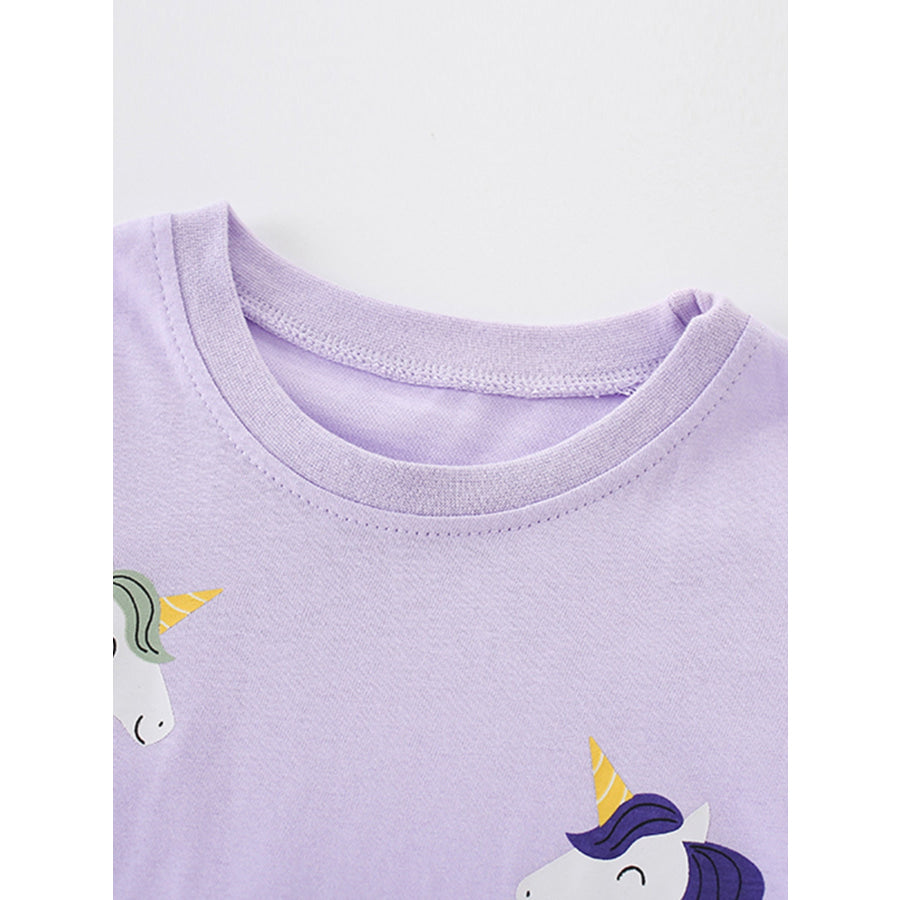 Children’s Unicorn Graphic Short Sleeve T-Shirt Apparel and Accessories