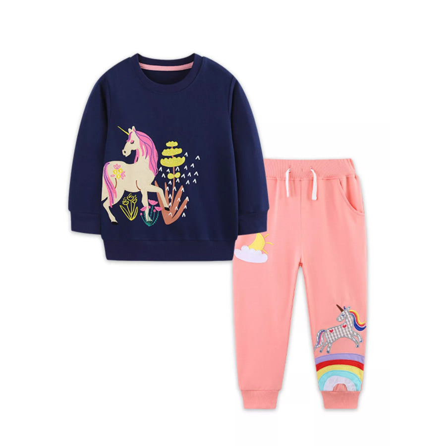 Children’s Unicorn Graphic Sweatshirt and Joggers Set Apparel Accessories