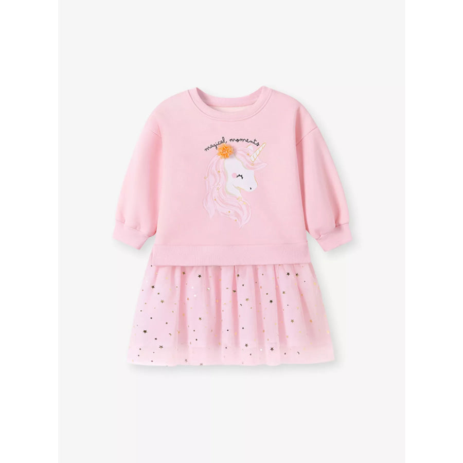 Children’s Unicorn Graphic Sweatshirt Tulle Tutu Dress Apparel and Accessories