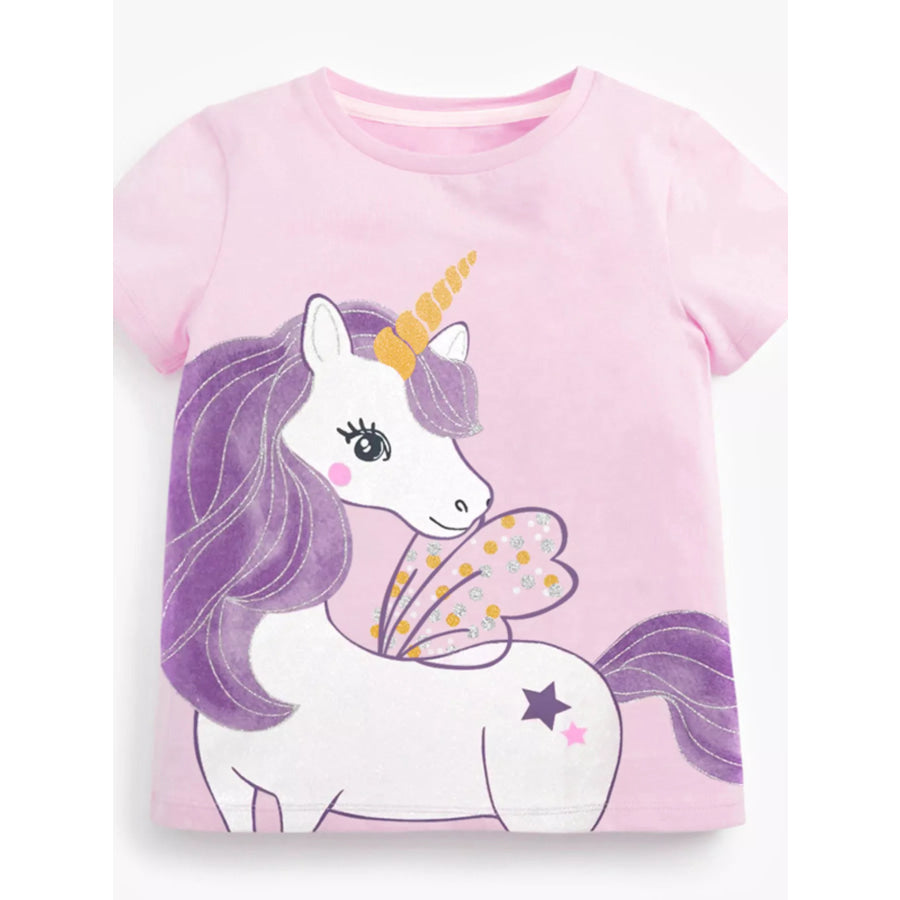 Children’s Unicorn Graphic Tee and Shorts Set Apparel and Accessories