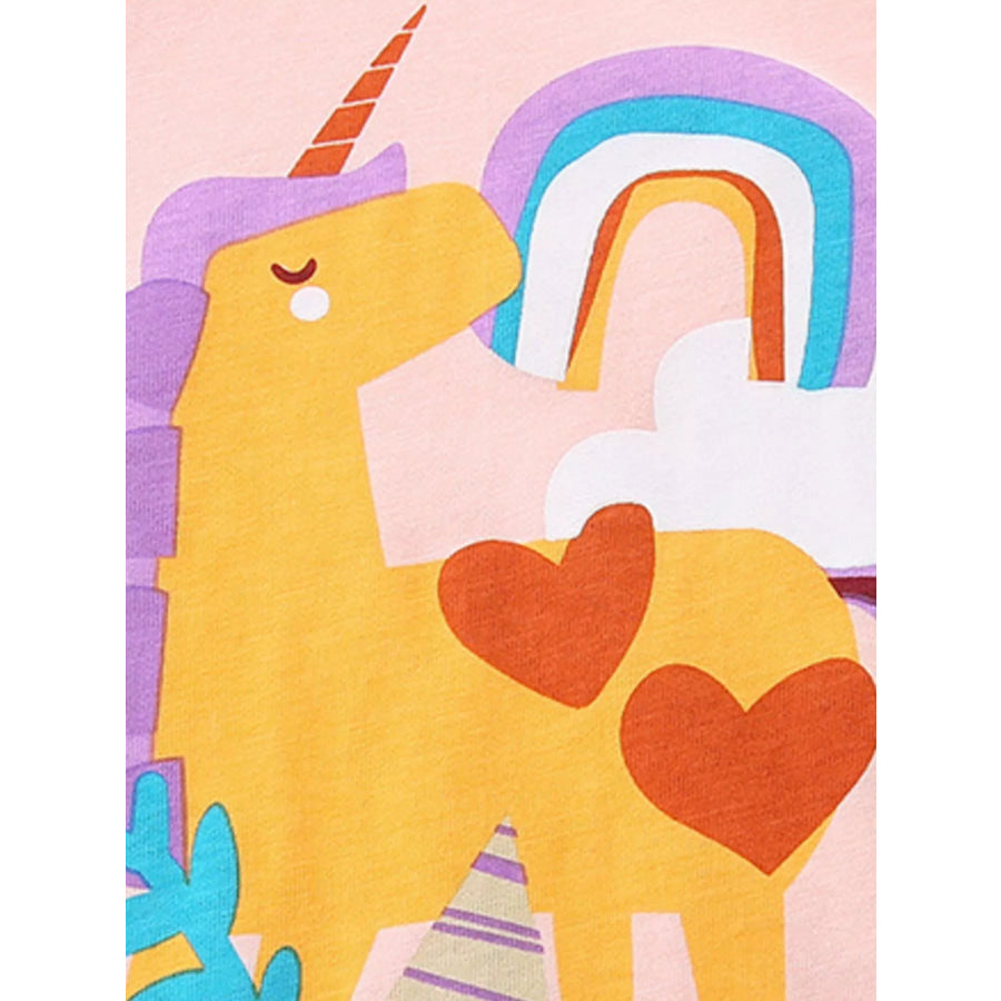 Children’s Unicorn Graphic Tee and Shorts Set Apparel and Accessories
