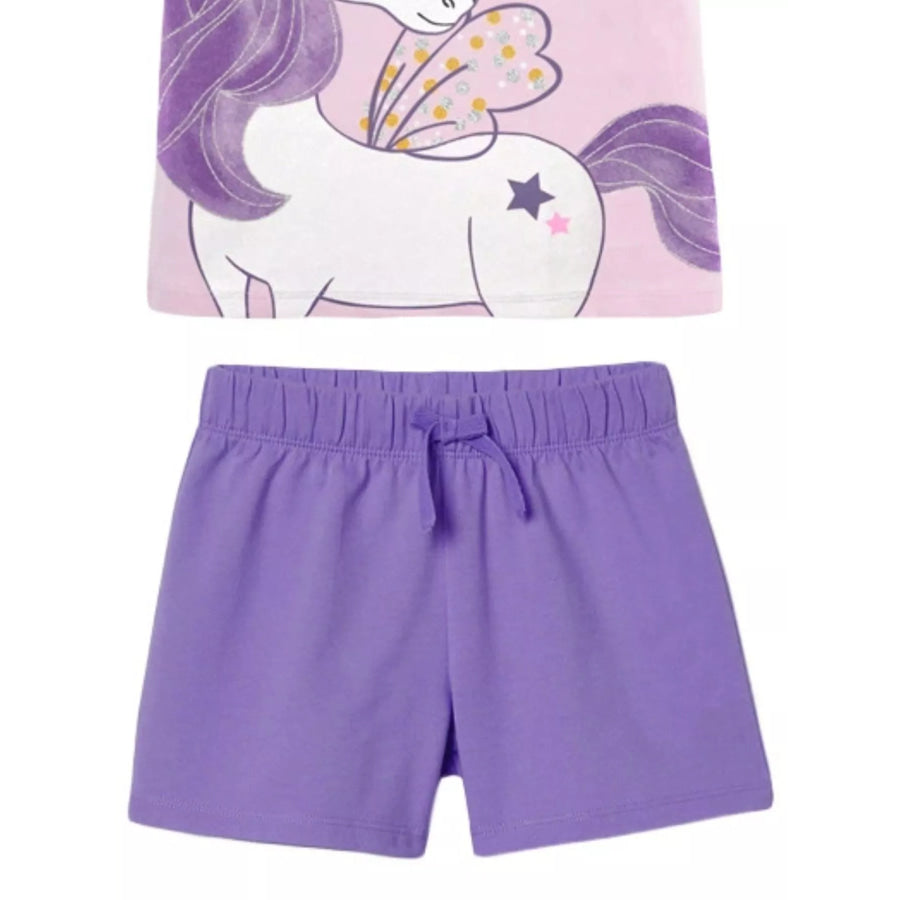 Children’s Unicorn Graphic Tee and Shorts Set Apparel and Accessories