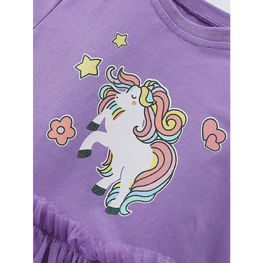 Children’s Unicorn Graphic Tulle Tutu Dress Apparel and Accessories