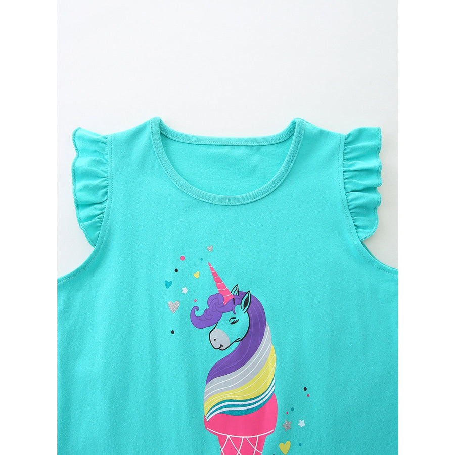 Children’s Unicorn Ice Cream Top & Shorts Set Apparel and Accessories