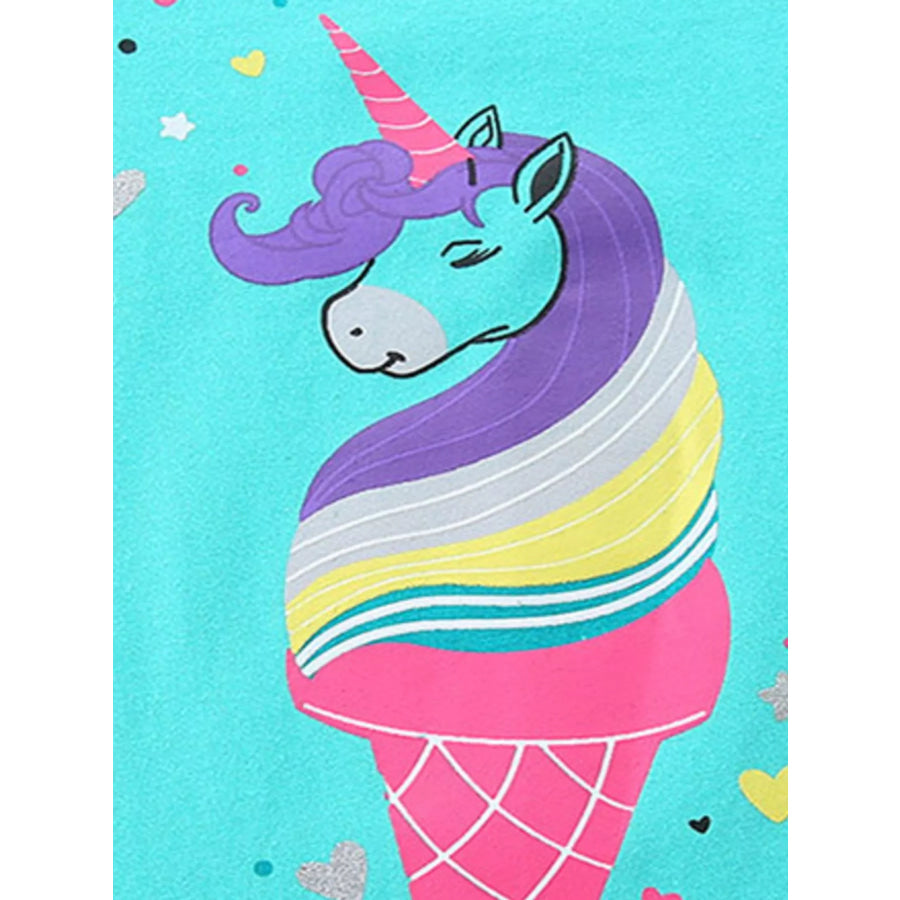 Children’s Unicorn Ice Cream Top & Shorts Set Apparel and Accessories