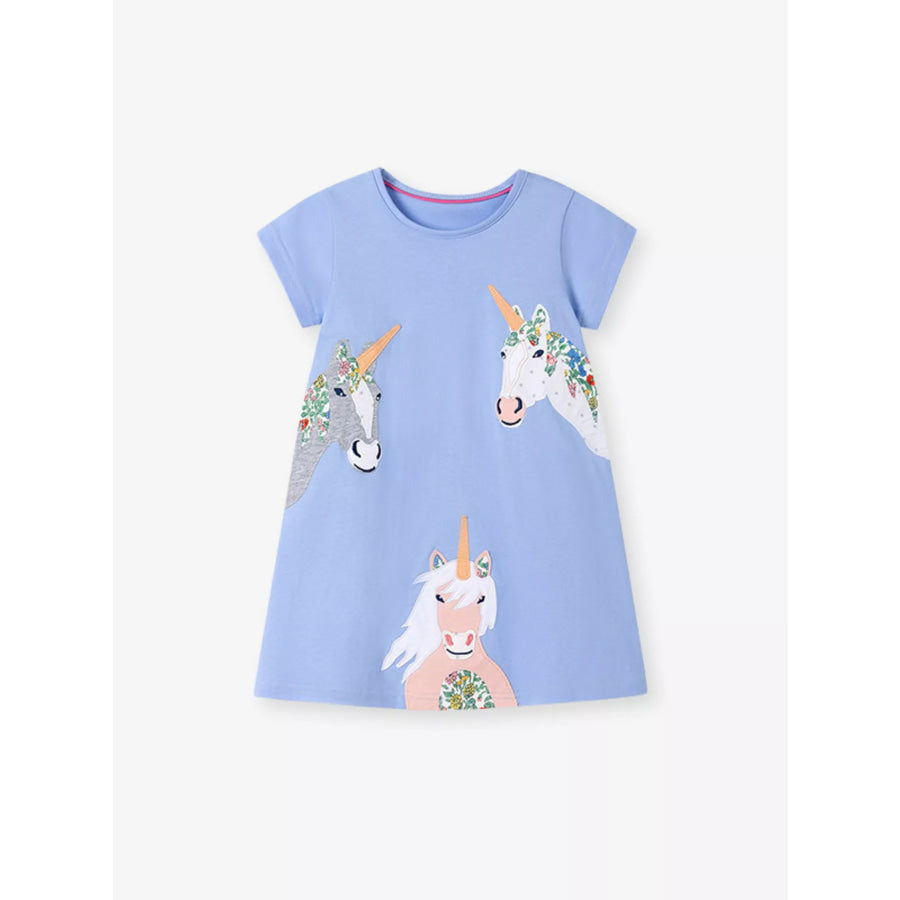 Children’s Unicorn Print Casual Dress Apparel and Accessories