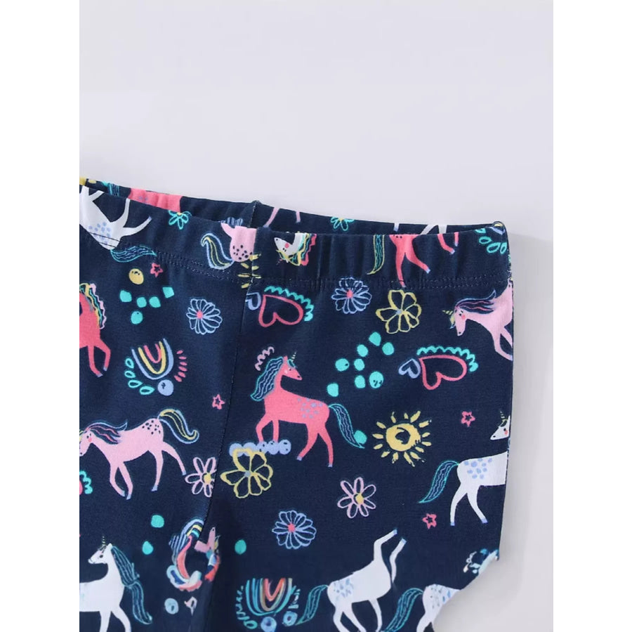 Children’s Unicorn Print Flare Leggings Apparel and Accessories