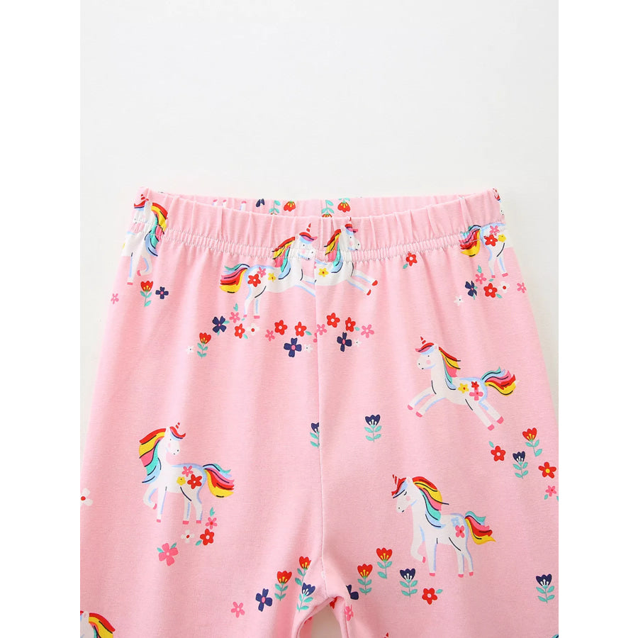 Children’s Unicorn Print Pants Blush Pink / 2Y Apparel and Accessories