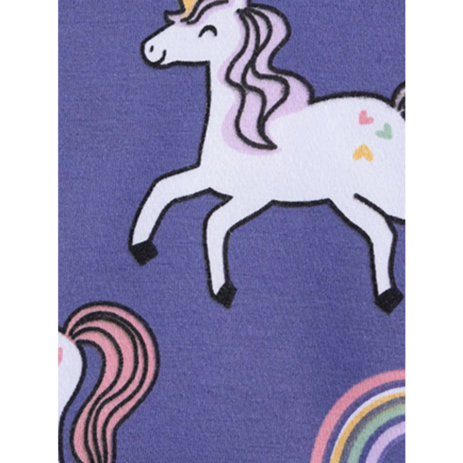 Children‘s Unicorn Print Peplum Top and Leggings Set Apparel and Accessories