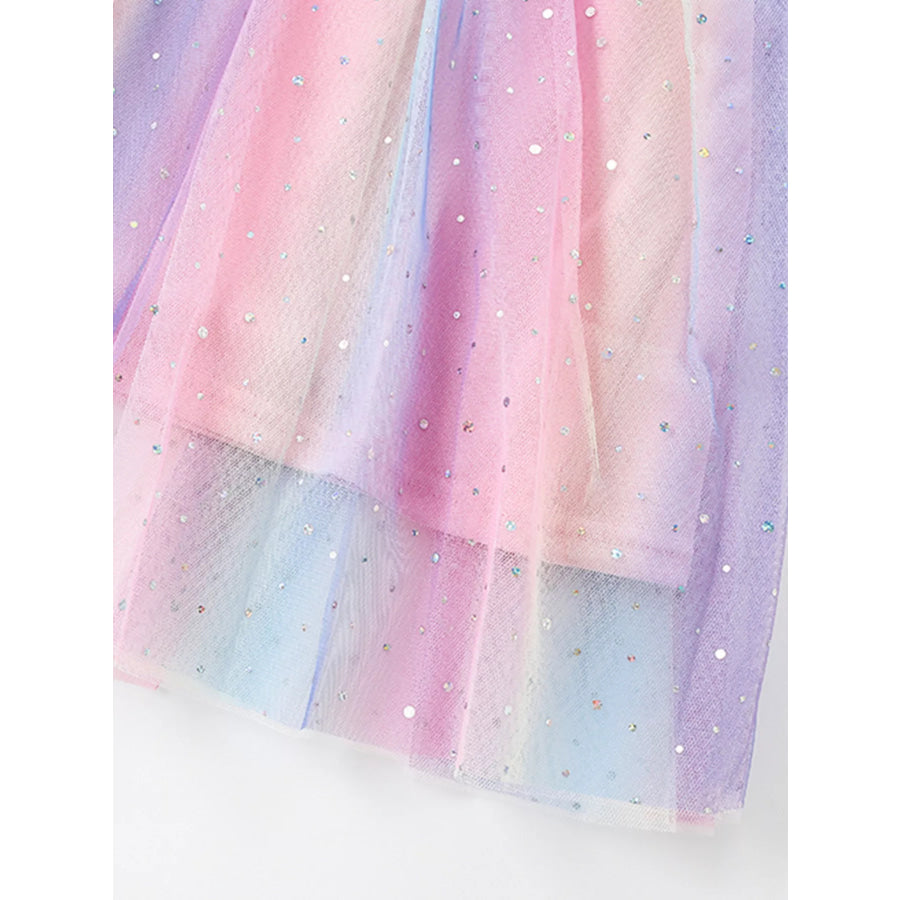 Children’s Unicorn Print Rainbow Tulle Dress Apparel and Accessories