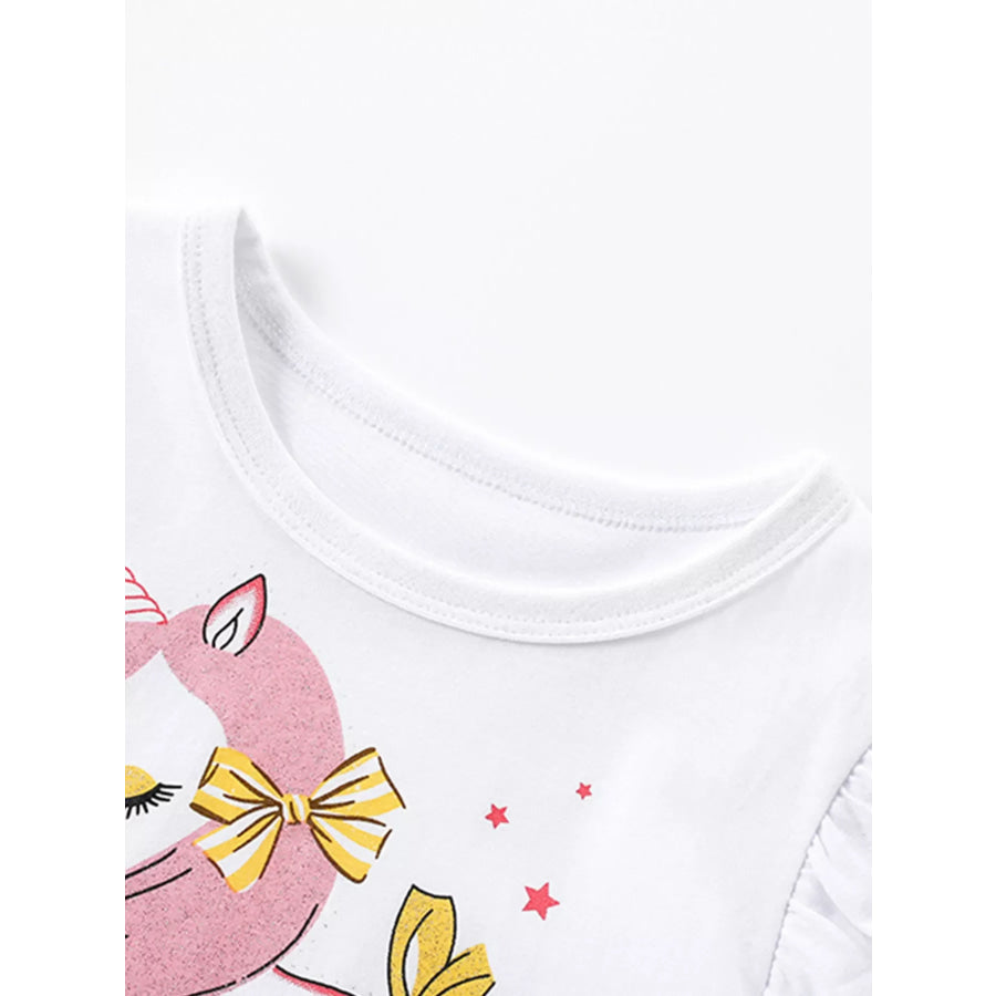 Children’s Unicorn Print Rainbow Tulle Dress Apparel and Accessories