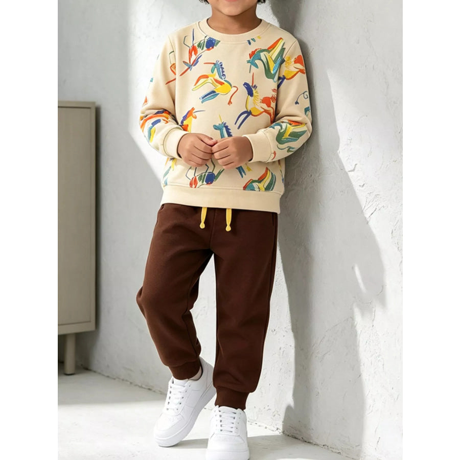 Children’s Unicorn Print Sweatshirt and Joggers Set Apparel Accessories