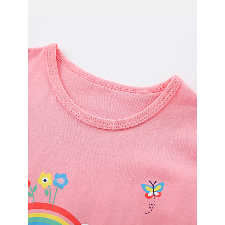 Children’s Unicorn Rainbow Graphic Short Sleeve T-Shirt Apparel and Accessories