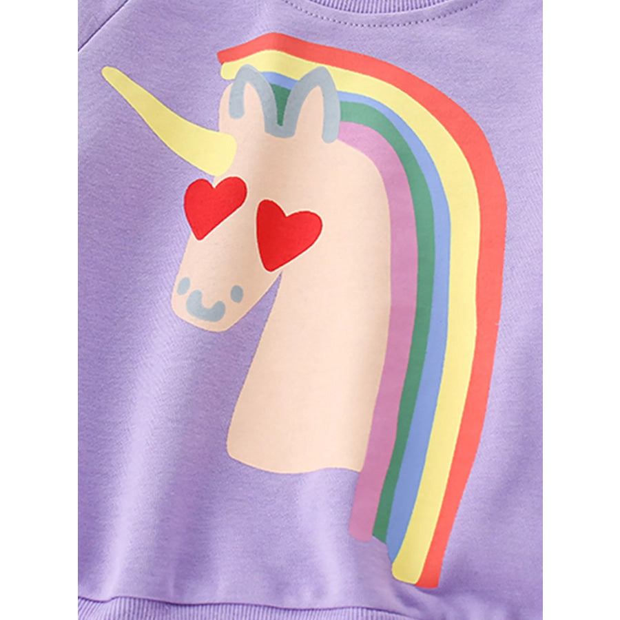 Children’s Unicorn Rainbow Graphic Sweatshirt Apparel and Accessories