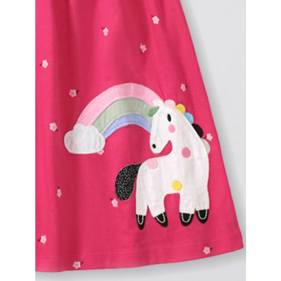 Children’s Unicorn Rainbow Short Sleeve Dress Apparel and Accessories