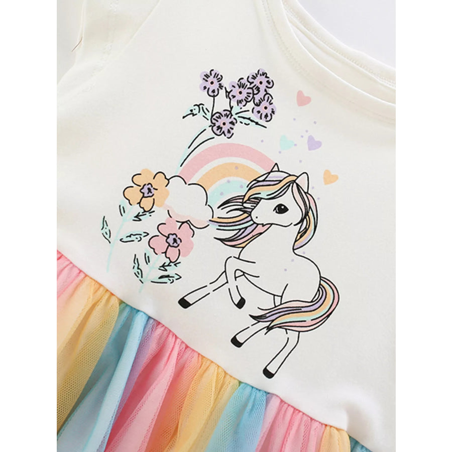 Children’s Unicorn Rainbow Tulle Dress Apparel and Accessories
