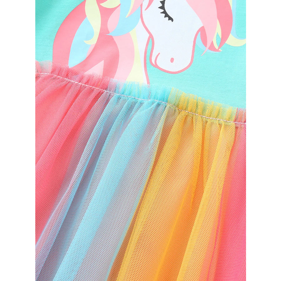 Children’s Unicorn Rainbow Tulle Dress Apparel and Accessories
