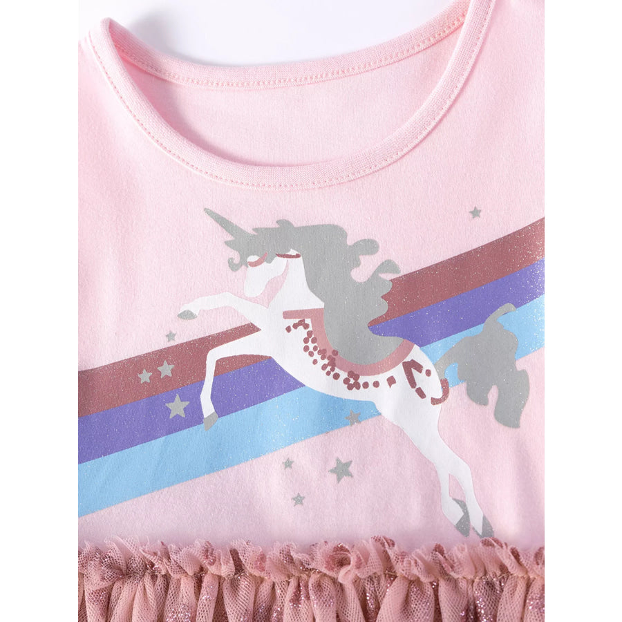 Children’s Unicorn Rainbow Tulle Dress Apparel and Accessories