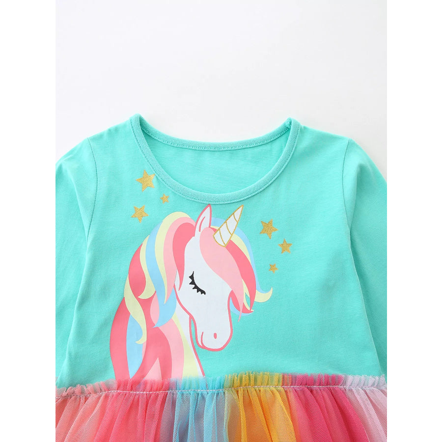 Children’s Unicorn Rainbow Tulle Dress Apparel and Accessories