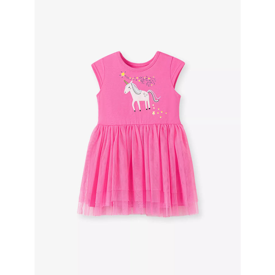 Children’s Unicorn Round Neck Tulle Dress Apparel and Accessories