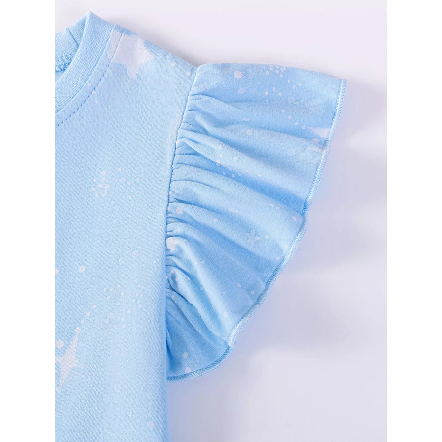 Children’s Unicorn Ruffle Sleeve Casual Dress Apparel and Accessories