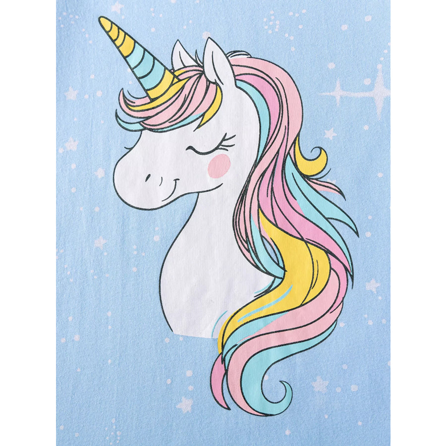 Children’s Unicorn Ruffle Sleeve Casual Dress Apparel and Accessories