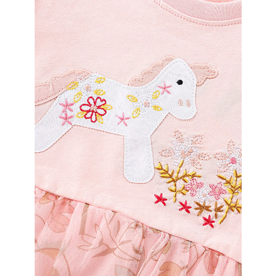 Children’s Unicorn Ruffle Sleeve Dress Apparel and Accessories