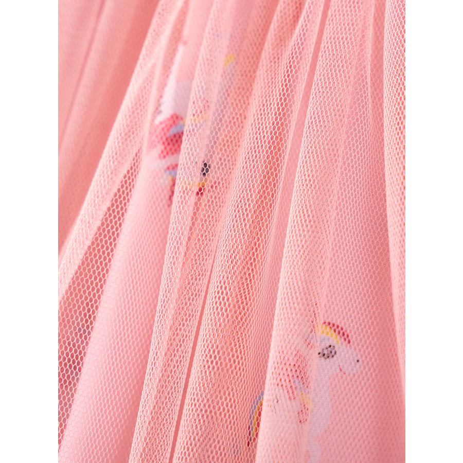 Children’s Unicorn Ruffle Sleeve Tulle Dress Apparel and Accessories