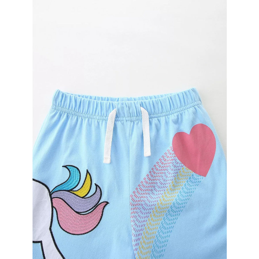 Children’s Unicorn Ruffle Trim Top and Shorts Set Apparel and Accessories