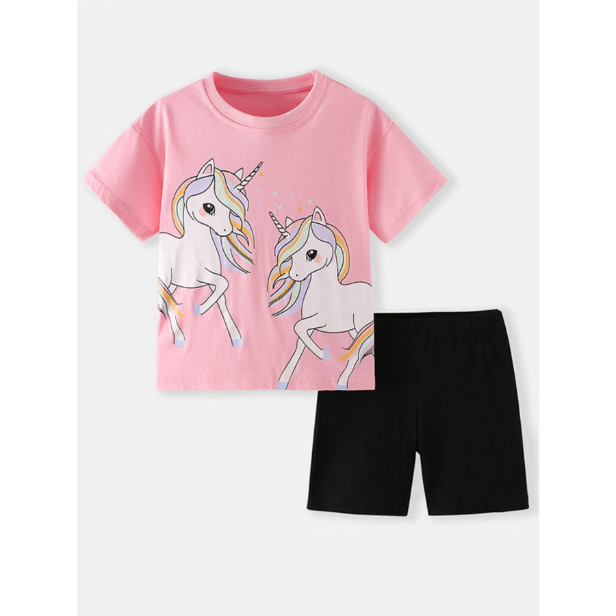 Children’s Unicorn Tee and Shorts Set Apparel and Accessories