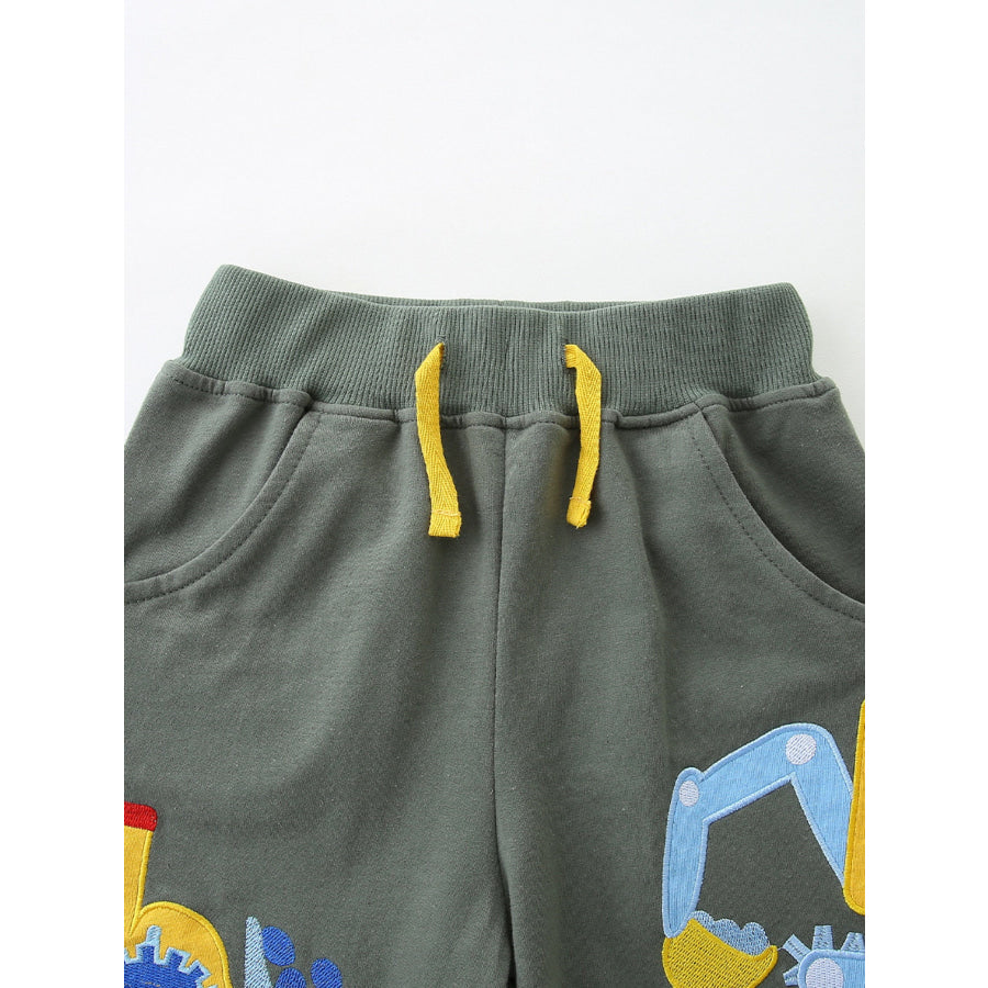 Children’s Vehicle Embroidered Shorts Apparel and Accessories