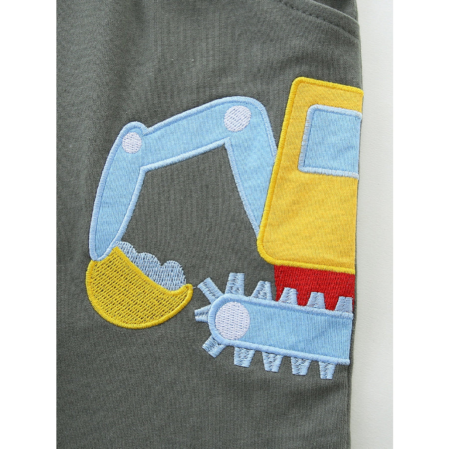 Children’s Vehicle Embroidered Shorts Apparel and Accessories